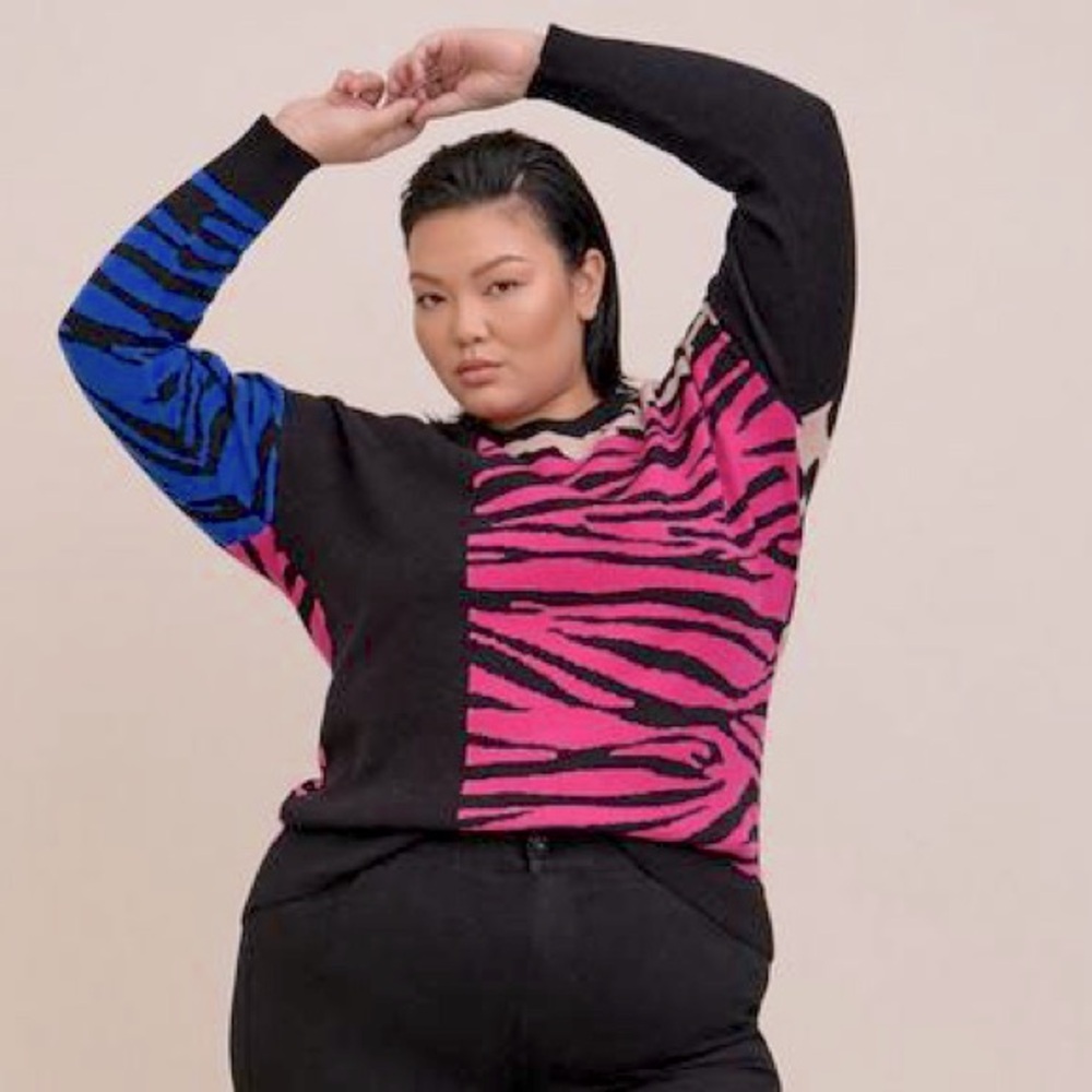 TORRID Pullover Crewneck Animal Mix Print Sweater